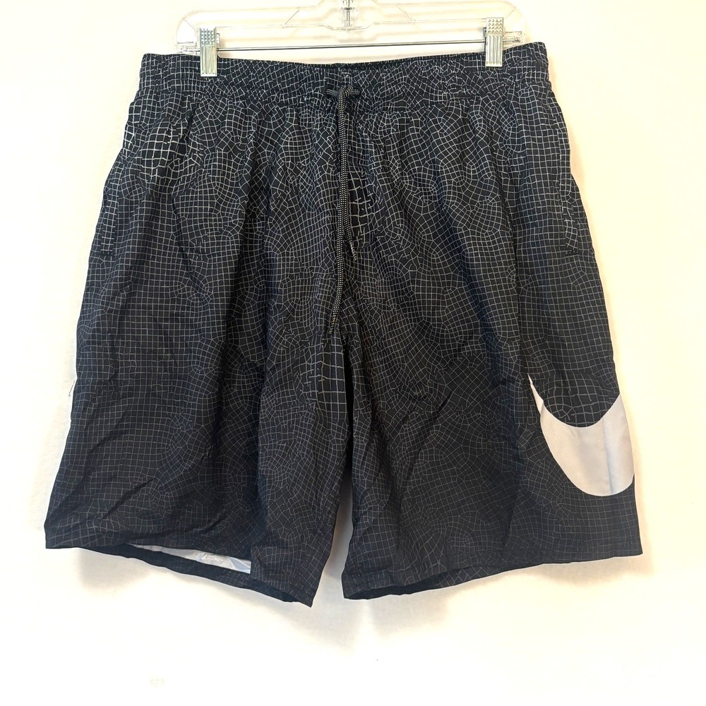Nike lined Men's swim‎ trunks black gray size XL 8" inseam